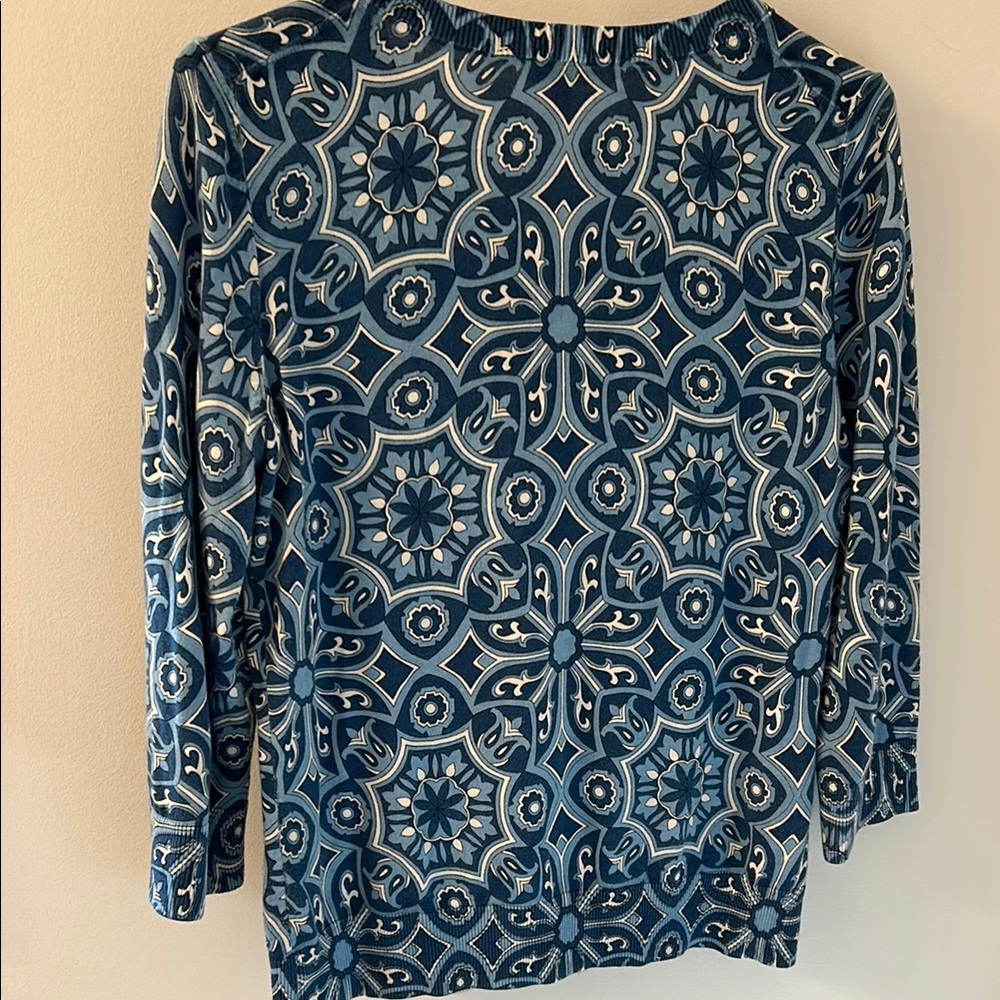 Talbots Blue Patterned Women's Top - Picture 2 of 10